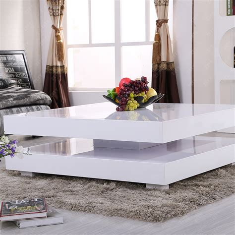Deals Modern White Square Coffee Table